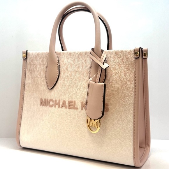 Michael Kors Mirella Small Ombré Signature Logo Crossbody Bag Powder Blush - Picture 1 of 11